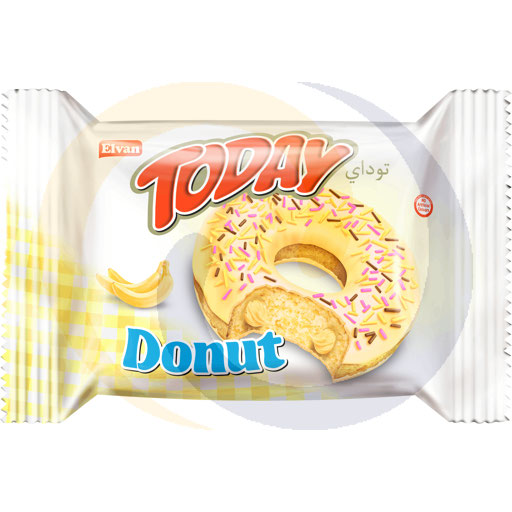 Donut z nadz. o smaku bananowym 50g/24szt/6disp Elvan