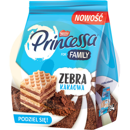 Nestle - słodycze, kawy Wafel Princessa zebra kakaowa 150g/12szt Nestle kod:7613287529640