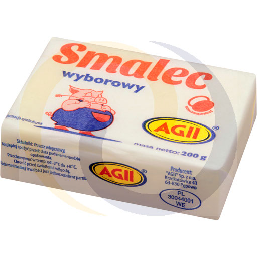 Smalec wieprzowy wyborowy kostka 200g/50szt Agii