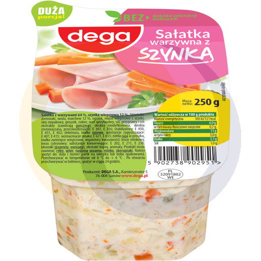 Sałatka warzywna z szynką 250g/5szt Dega