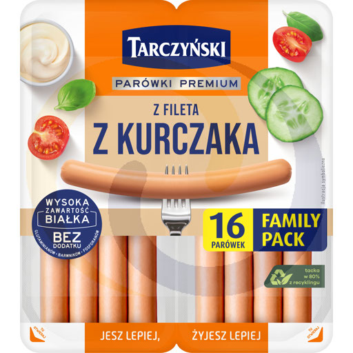 Fillet sausages with chicken.Family Pack 360g/6pcsTarczyński