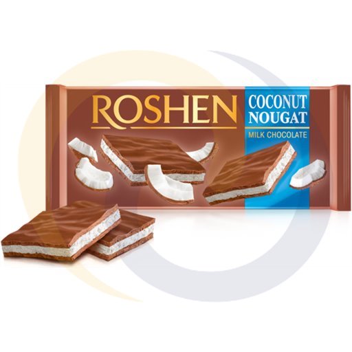 Roshen Europe Czekolada mleczna nougat z kokosem 90g/20szt Roshen kod:4823077614781
