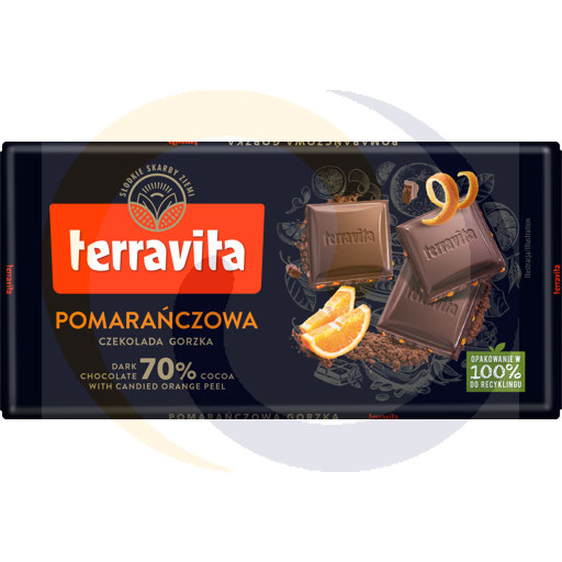 Eurovita (Terravita) Czekolada gorz.70% ze skórk.pomarań 90g/26szt Terravita kod:5900915024106