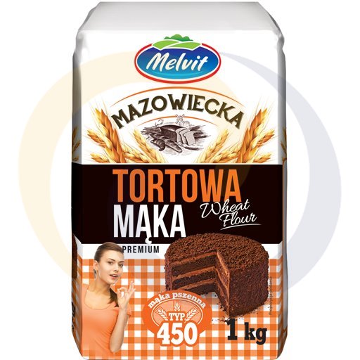 Mąka tortowa TYP 450 1,0kg/10szt Melvit (57.2398)