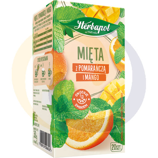 Herbapol Herbata Ziel.Polski Mięta pom.mango 20t*1,5g/12s kod:5900956006826