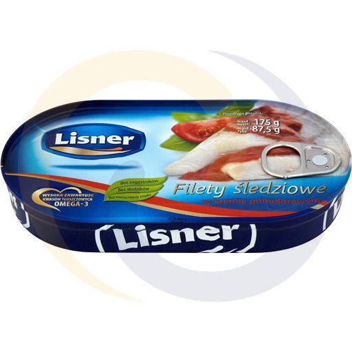 Lisner Filety śledziowe w sosie pomid. 170g/12szt  kod:5900344901351