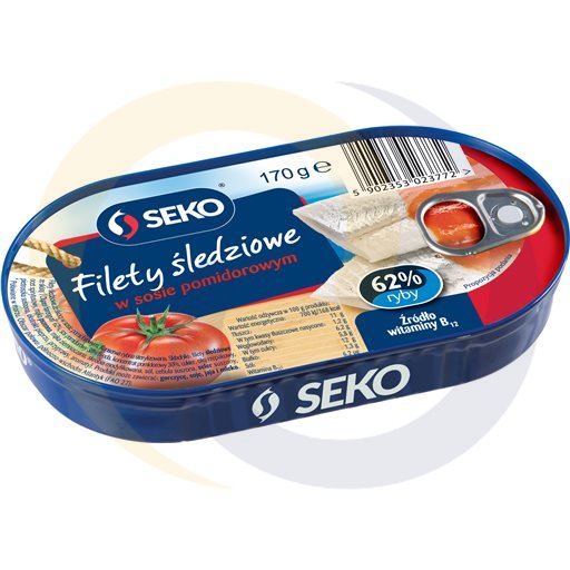Seko Filety śledziowe w sosie pomidorowym 170g/10szt  kod:5902353023772
