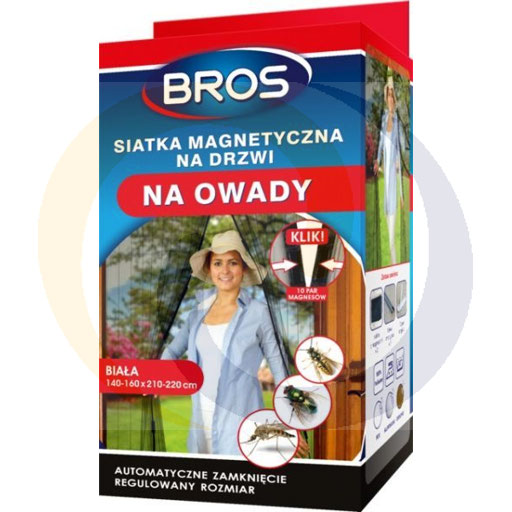 Siatka magnet. na drzwi na owady 160x220 biała .Bros