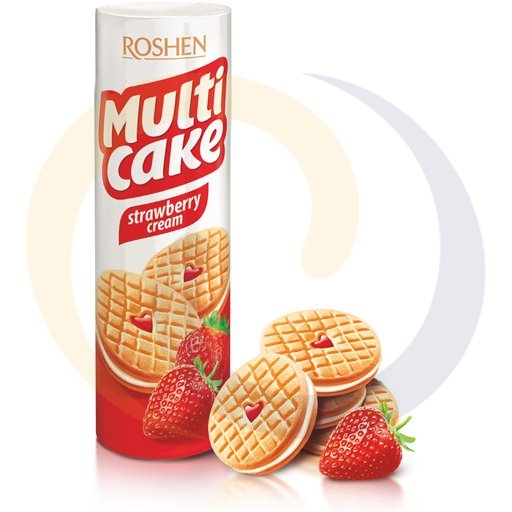 Roshen Europe Ciastka Multicake strawberry 195g/28szt Roshen kod:4823077609091