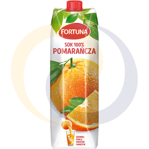 Sok 100% pomarańczowy karton 1,0l/12szt Fortuna