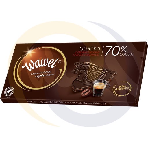 Wawel Czekolada gorz.70% z kawą Premium 100g/15szt   kod:5900102024803