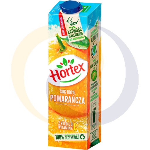 Juice 100% orange carton 1.0l/12 pcs Hortex (80.261)