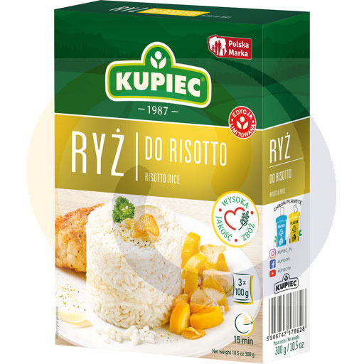 Ryż do risotto saszetki 3*100g/12szt Kupiec