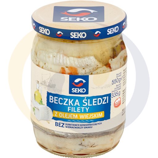 Seko Beczka śledzi filety z olejem wiejskim 550g/6szt  kod:5902353020566