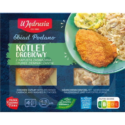 Kotlet drobiowy z puree i kap.zasm 400g/5szt U Jędrusia