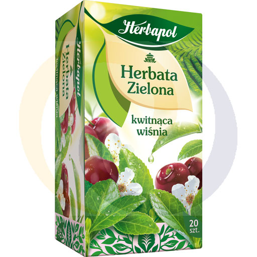 Herbapol Herbata Zielona Kwitnąca wiśnia 20t 1,7g/6szt  kod:5900956005263