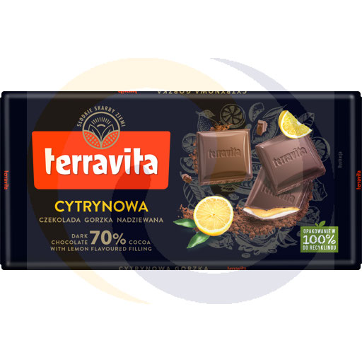 Eurovita (Terravita) Czekolada gorzka 70% z nadz.cytryn 100g/25szt Terravita kod:5900915028104