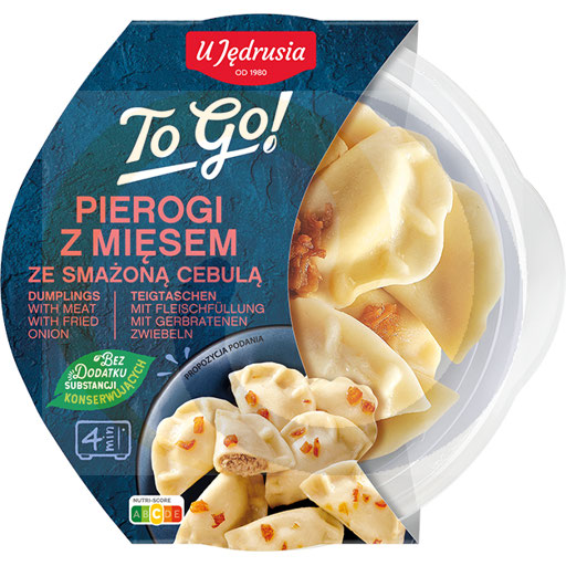 Pierogi z mięsem ze smażoną cebul.Premiu 320g U Jędrusia