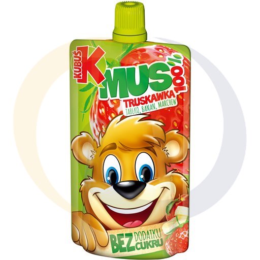 Kubuś mousse 100% with strawberry fruit 100g/12 pcs Maspex (1.44)