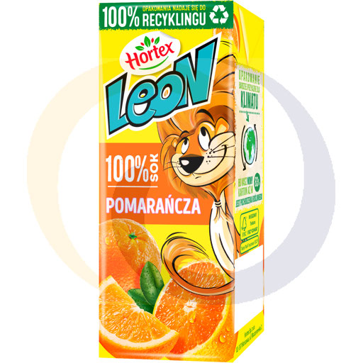 Hortex Sok 100% Leon pomarańcza karton 0,2l/27szt  kod:5900500037276