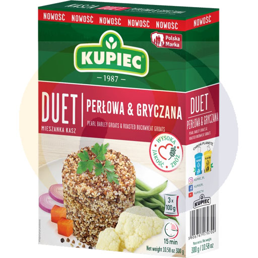 Kasza Duet jęcz.perłowa i grycz.praż. 3*100g/12sz Kupiec