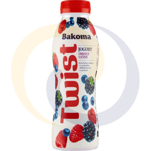 Bakoma TWIST Jogurt pitny owoce leśne 380g/6szt  kod:5900197007354
