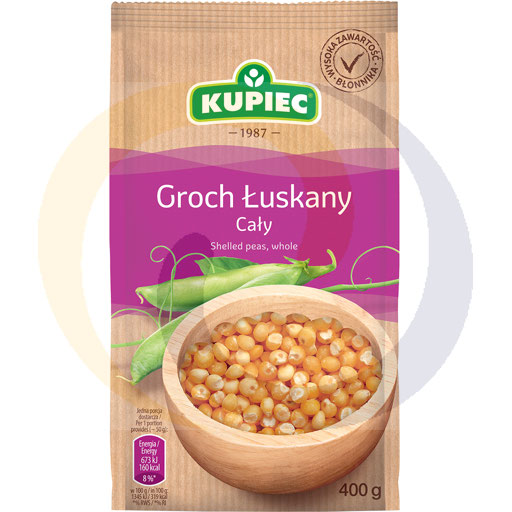 Ganze geschälte Erbsen 400g/8 Stück Kupiec