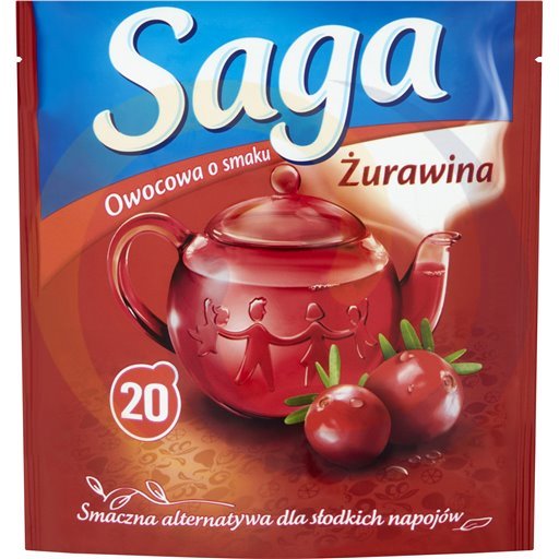 Saga Herbata ex. żurawina 20t*2,0g/20szt  kod:8714100818916