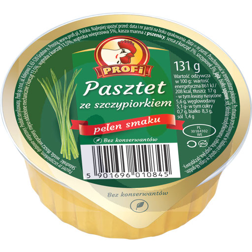 Pâté canned meat with chives 131g/24pcs Profi