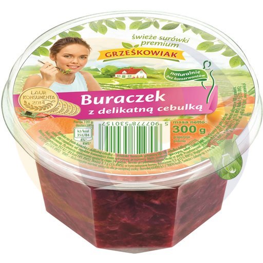 Grześkowiak Buraczek z delikatną cebulką 300g/6szt  kod:5907778530157