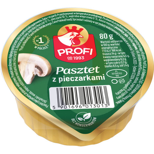 Pasztet drobiowo-wieprzowy z pieczarkami 80g/28szt Profi (99.1620.end)