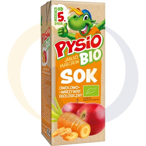 Fortuna Sok Pysio BIO jabłko-marchew 0,2l/24szt  kod:5901886032428