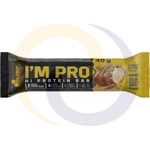 Baton Im Pro Protein peanut butter 40g/15szt Olimp (90.7679)