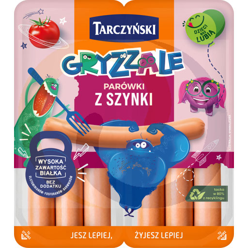 Parówki Gryzzale z szynki 200g/10szt E Tarczyński