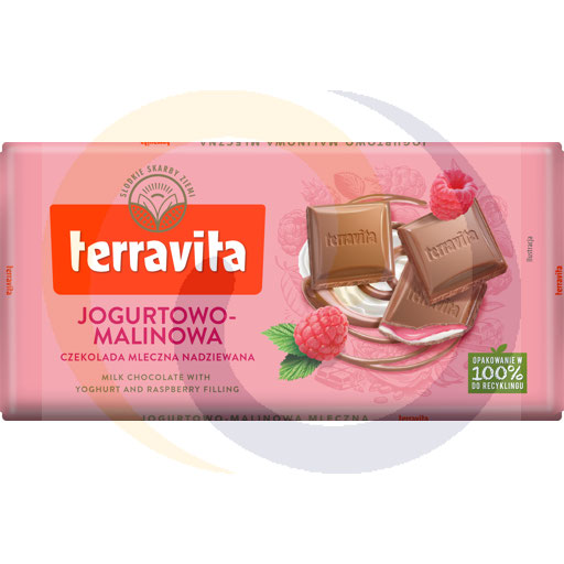 Eurovita (Terravita) Czekolada mleczna jogurt-malina 100g/25szt Terravita kod:5900915028036