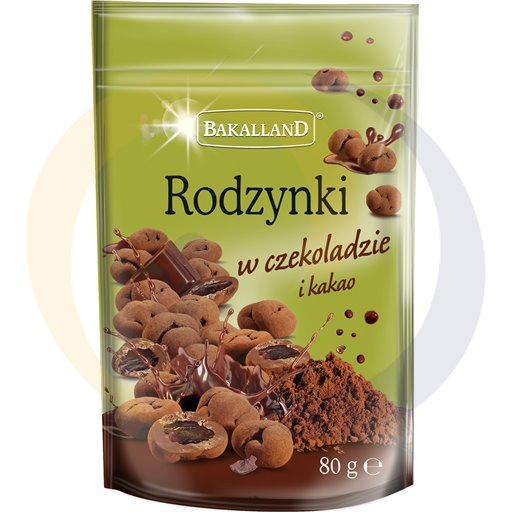 Bakalland Draże Rodzynki w czekoladzie i kakao 80g/18szt  kod:5900749000413