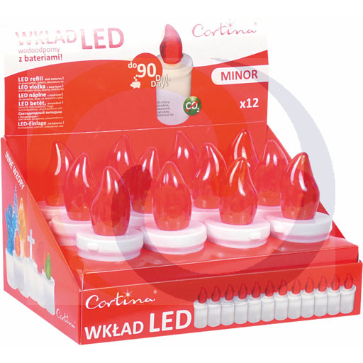 Wkład LED display A`12 90dni czerwony /12szt Cortina (95.9111)