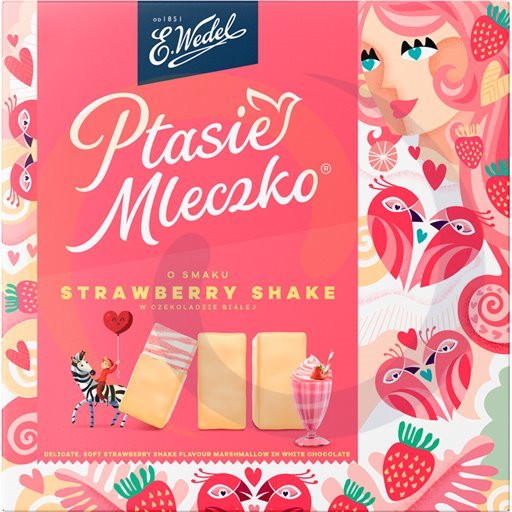 Wedel 2 Ptasie Mleczko® strawberry shake 360g/18szt E Wedel kod:5901588058702