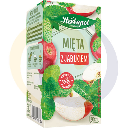 Herbapol Herbata Ziel.Polski Mięta z jabłki 20t*1,5g/12s  kod:5900956006833