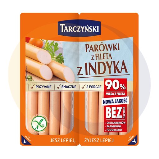 Tarczyński Ex Parówki z fileta z indyka 180g Tarczyński kod:5908230524349