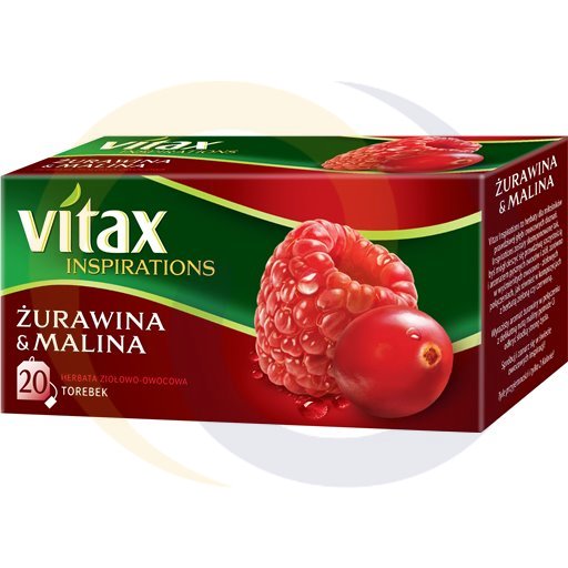 Vitax Herbata Inspirations żurawina malina 20t*2g/12szt  kod:5900175431508