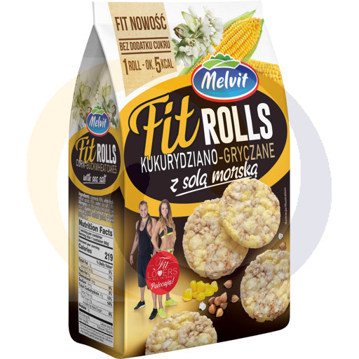 Rolls Fit Kukurydziano-gryczany z solą 60g/6szt Melvit