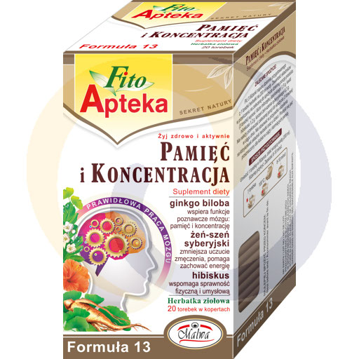 Herbata Fito Apteka Pamięć i Koncentracja 20t/10sz Malwa (50.4610)