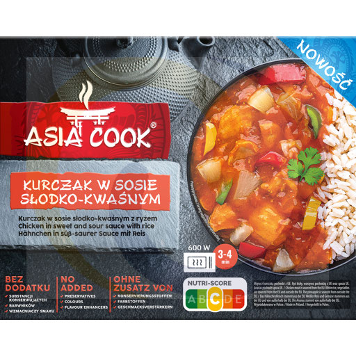 Kurczak Asia w sos słodk-kwaś z ryż 400g/5szt U Jędrusia