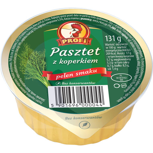 Canned pâté large with dill 131g/24 pcs Profi