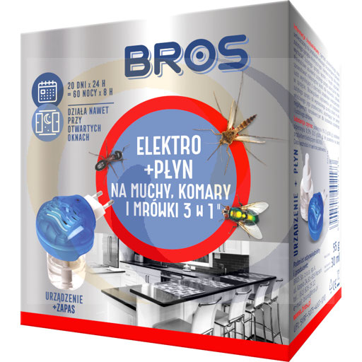 Elektro + Płyn na muchy komary i mrówki 3w1 .Bros