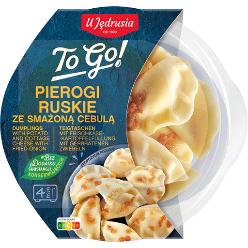 Pierogi ruskie ze smażona cebulk.Premium 320g U Jędrusia